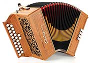 Castagnari Alain 8 button accordion, natural finish cherry