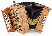 Castagnari Dony button accordion, natural finish cherry