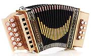 Castagnari Giordy button accordion, natural finish maple