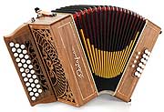Castagnari Rik button accordion, natural finish cherry