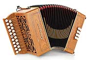 Castagnari Roma button accordion, natural finish cherry
