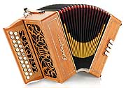 Castagnari Ciacy button accordion, natural finish cherry