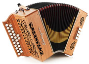 Castagnari Vicky button accordion, natural finish cherry